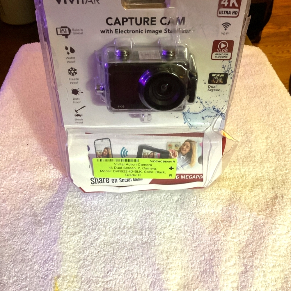 Brand New Vivitar DVR922HD-BLK DVR922 4k Dual-Screen Action Cam!!